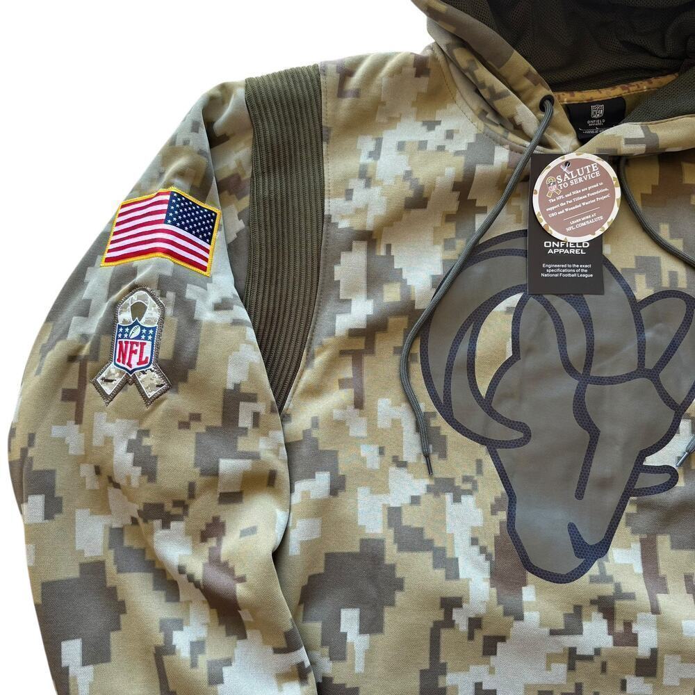 Nike Los Angeles Rams Salute To Service #99 Donald NWT Performance Hoodie Size L - Picture 3 of 11
